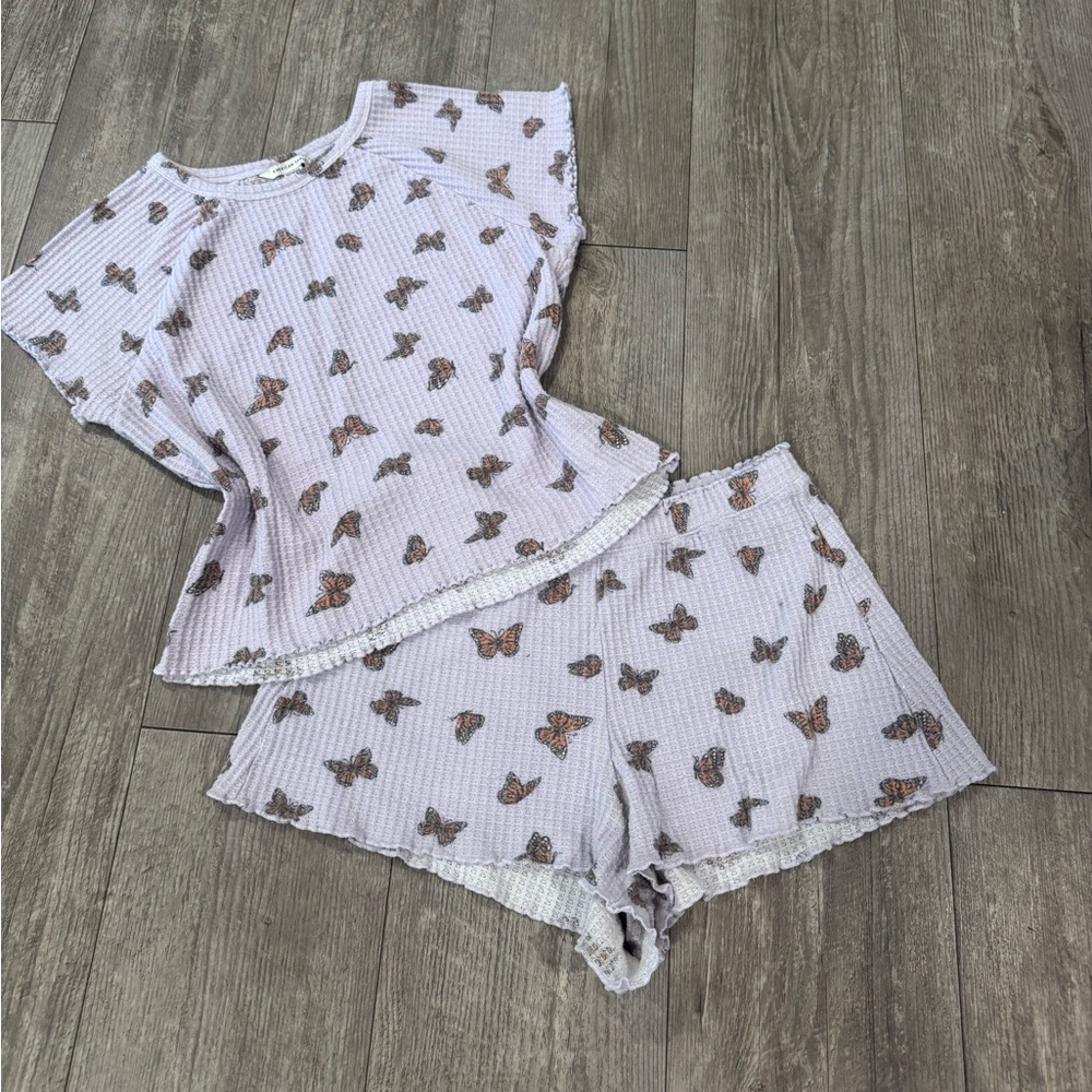 AMERICAN EAGLE Charming Butterfly Print Loungewear Set pajama - Picture 7 of 10